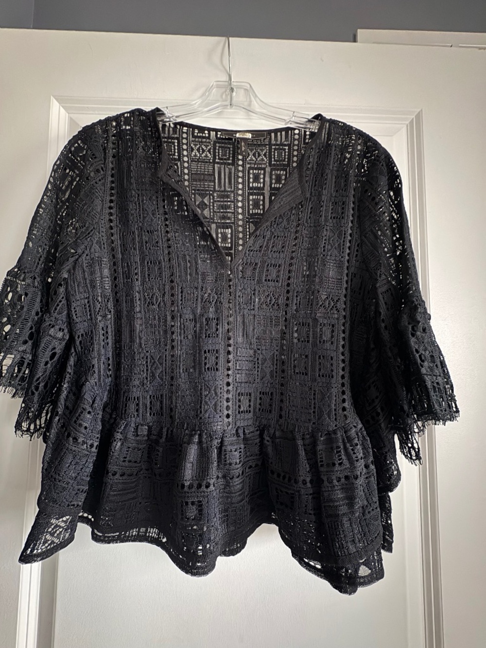 BCBG Black Lace Top